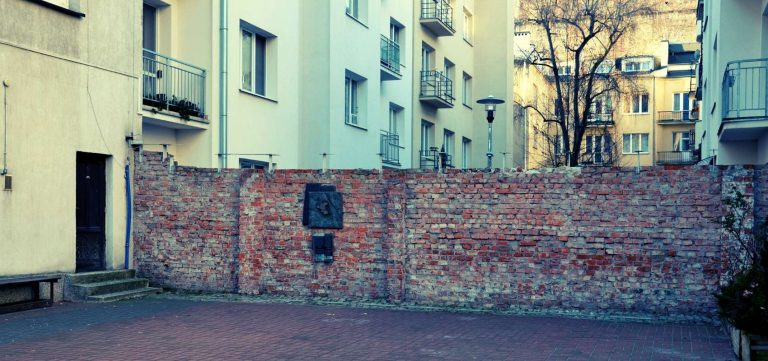 Remains of the ghetto wall in Warsaw